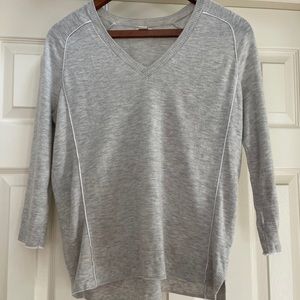 J. Crew White Piping Sweater